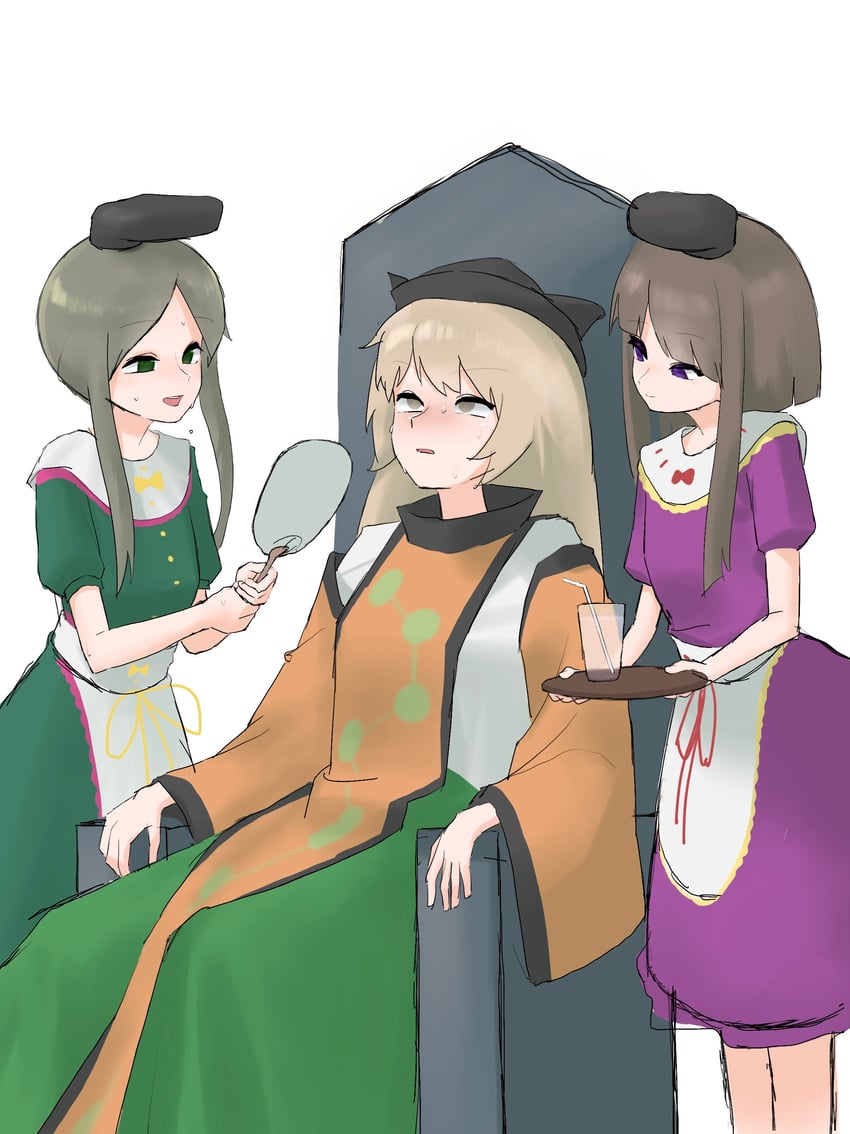 matara okina, nishida satono, and teireida mai (touhou) drawn by mori_dobonua_(mordvna)