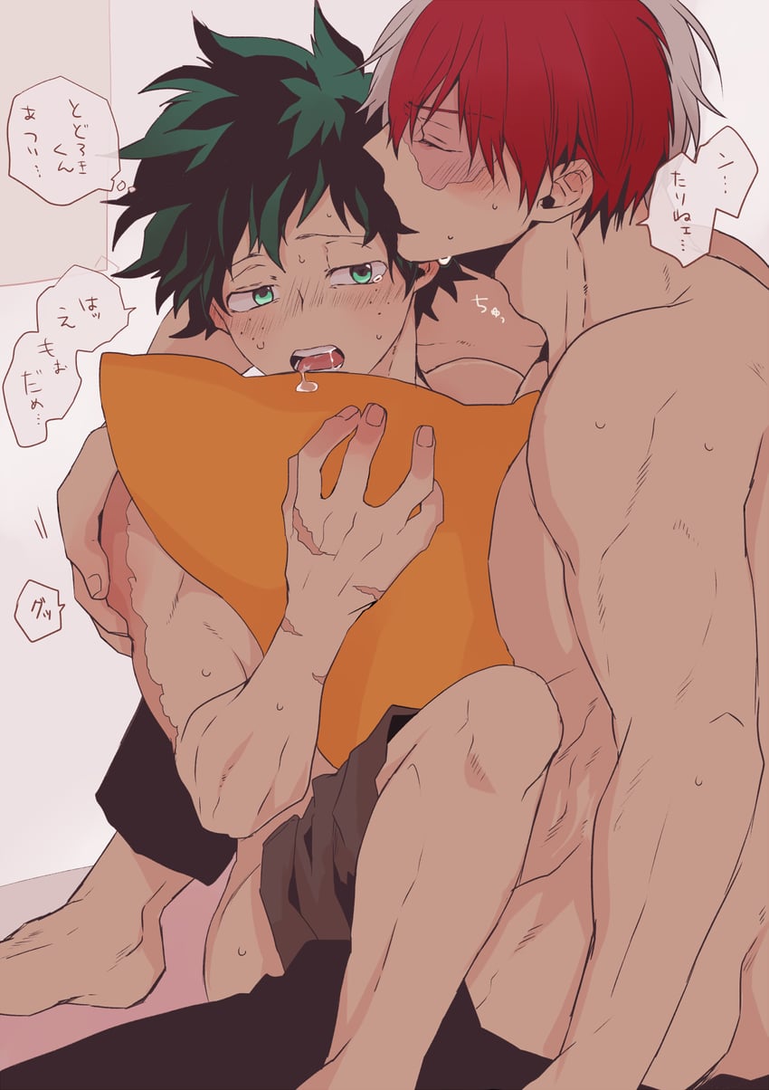midoriya izuku and todoroki shoto (boku no hero academia) drawn by agehrak