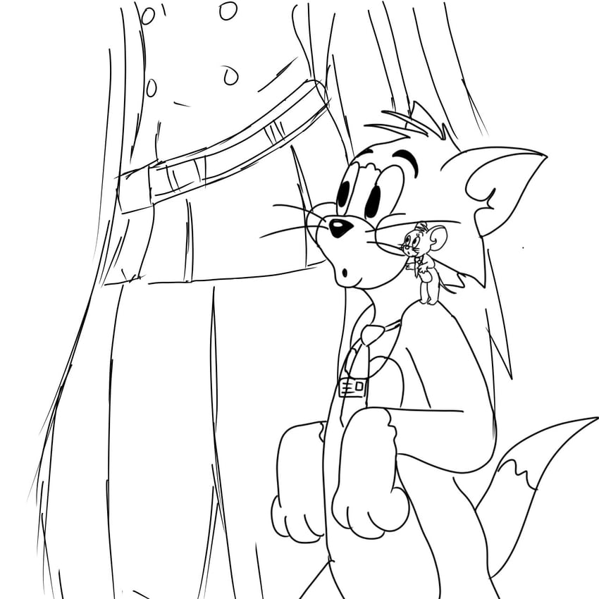 sensei, rin, tom, and jerry (blue archive and 1 more) drawn by fj_roman
