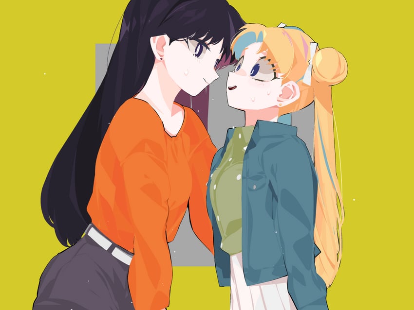 tsukino usagi and hino rei (bishoujo senshi sailor moon) drawn by idkuroi