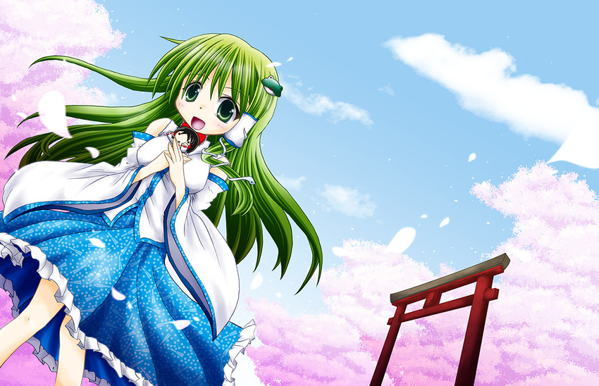 hakurei reimu and kochiya sanae (touhou) drawn by izumi_shiina