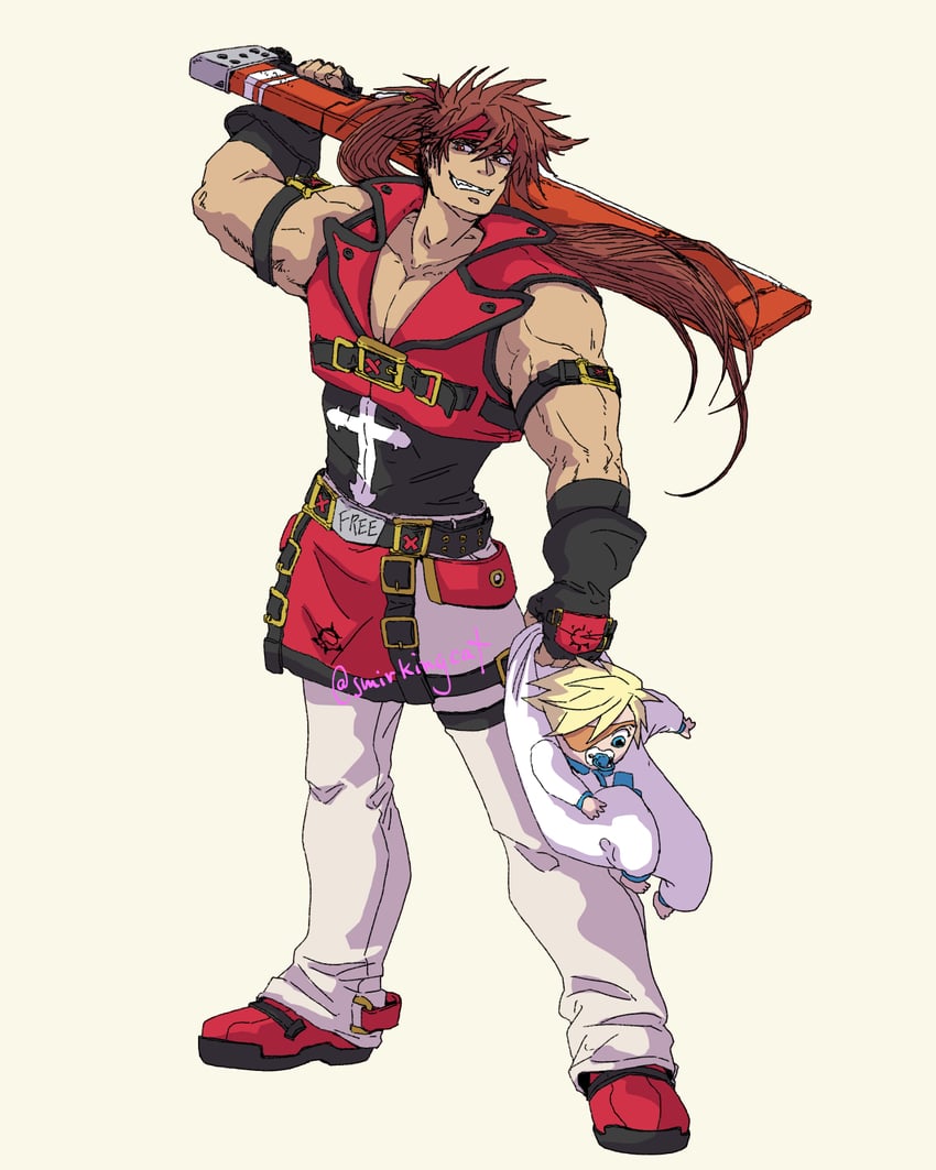 sol badguy and sin kiske (guilty gear and 1 more) drawn by smirkingcat