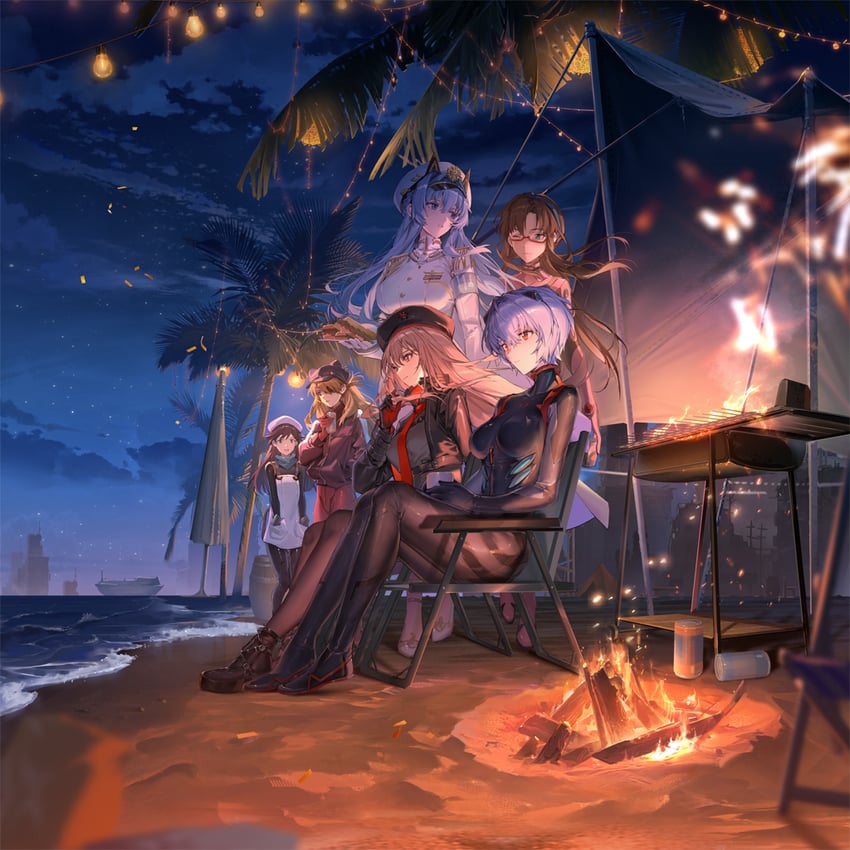 souryuu asuka langley, ayanami rei, makinami mari illustrious, rapi, helm, and 1 more (neon genesis evangelion and 3 more)
