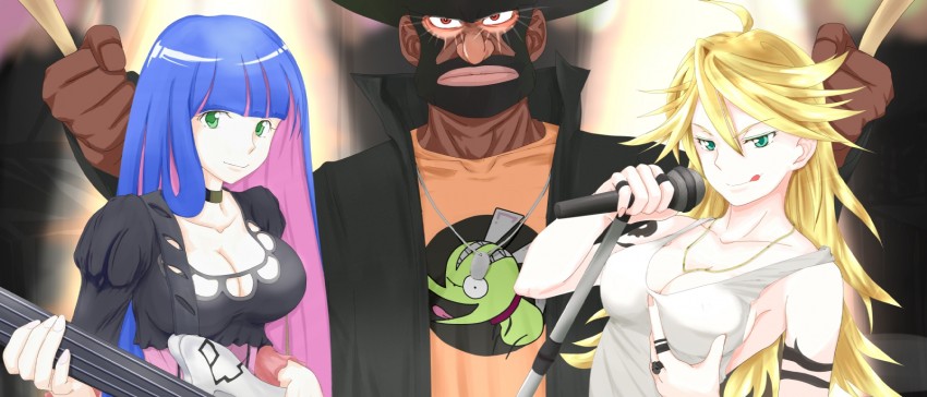 stocking, panty, chuck, and garterbelt (panty & stocking with garterbelt) drawn by zzzz_(nemuruneco)