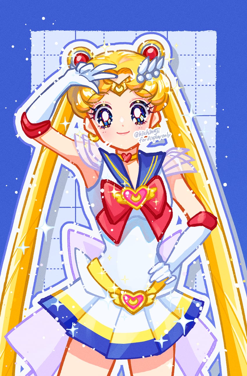 tsukino usagi, sailor moon, and super sailor moon (bishoujo senshi sailor moon) drawn by kichineji