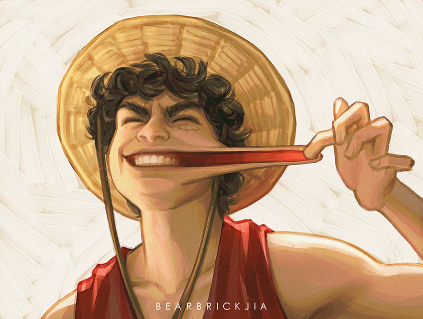 monkey d. luffy and inaki godoy (one piece) drawn by karmen_loh