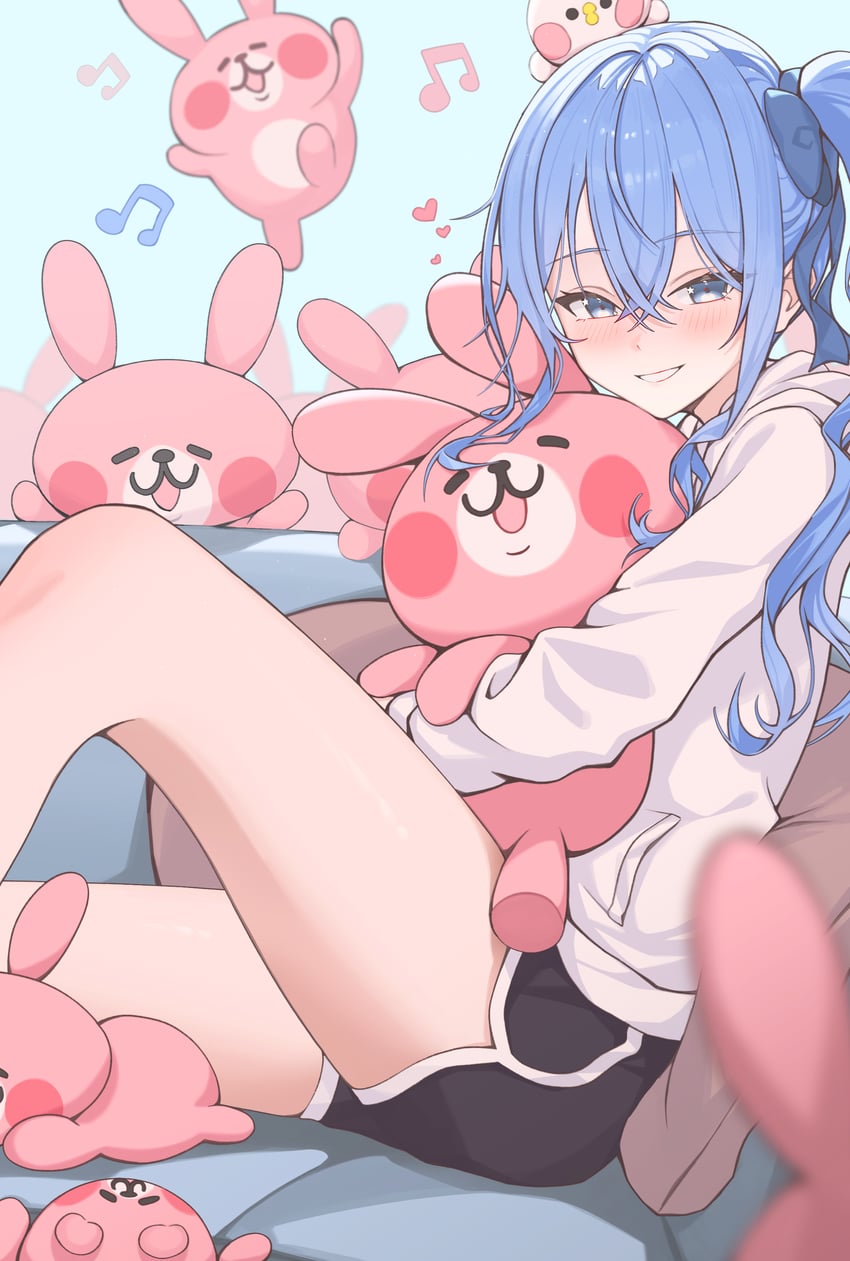 hoshimachi suisei, usagi, and piske (hololive and 1 more) drawn by yozora_(1wkdgusdn)