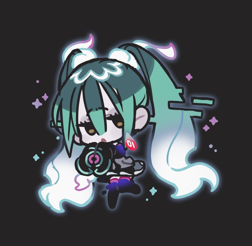 hatsune miku and ghost miku (pokemon and 2 more) drawn by platinum_(o0baijin0o)