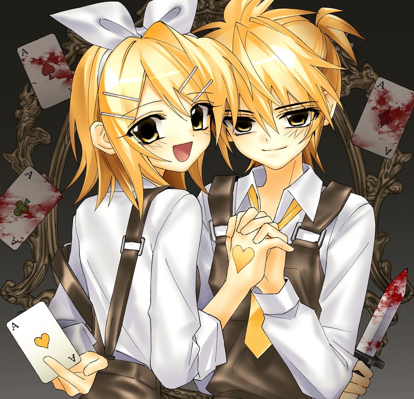 kagamine rin and kagamine len (vocaloid and 1 more) drawn by hynn0x_x