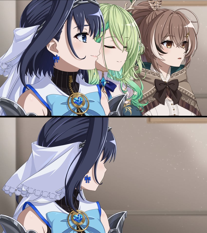 ouro kronii, nanashi mumei, and ceres fauna (hololive and 1 more) drawn by gardavwar