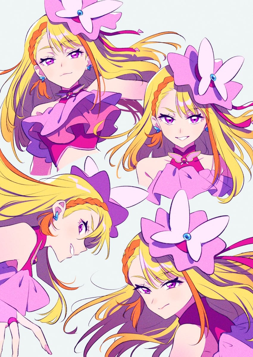 hijiri ageha and cure butterfly (precure and 1 more) drawn by kodamari