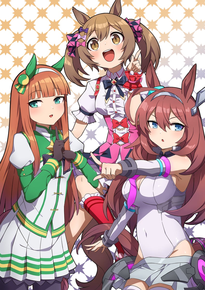 silence suzuka, mihono bourbon, and smart falcon (umamusume) drawn by sha_(siasha0104)