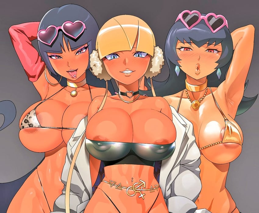 elesa and sabrina (pokemon and 3 more) drawn by hirokanekure