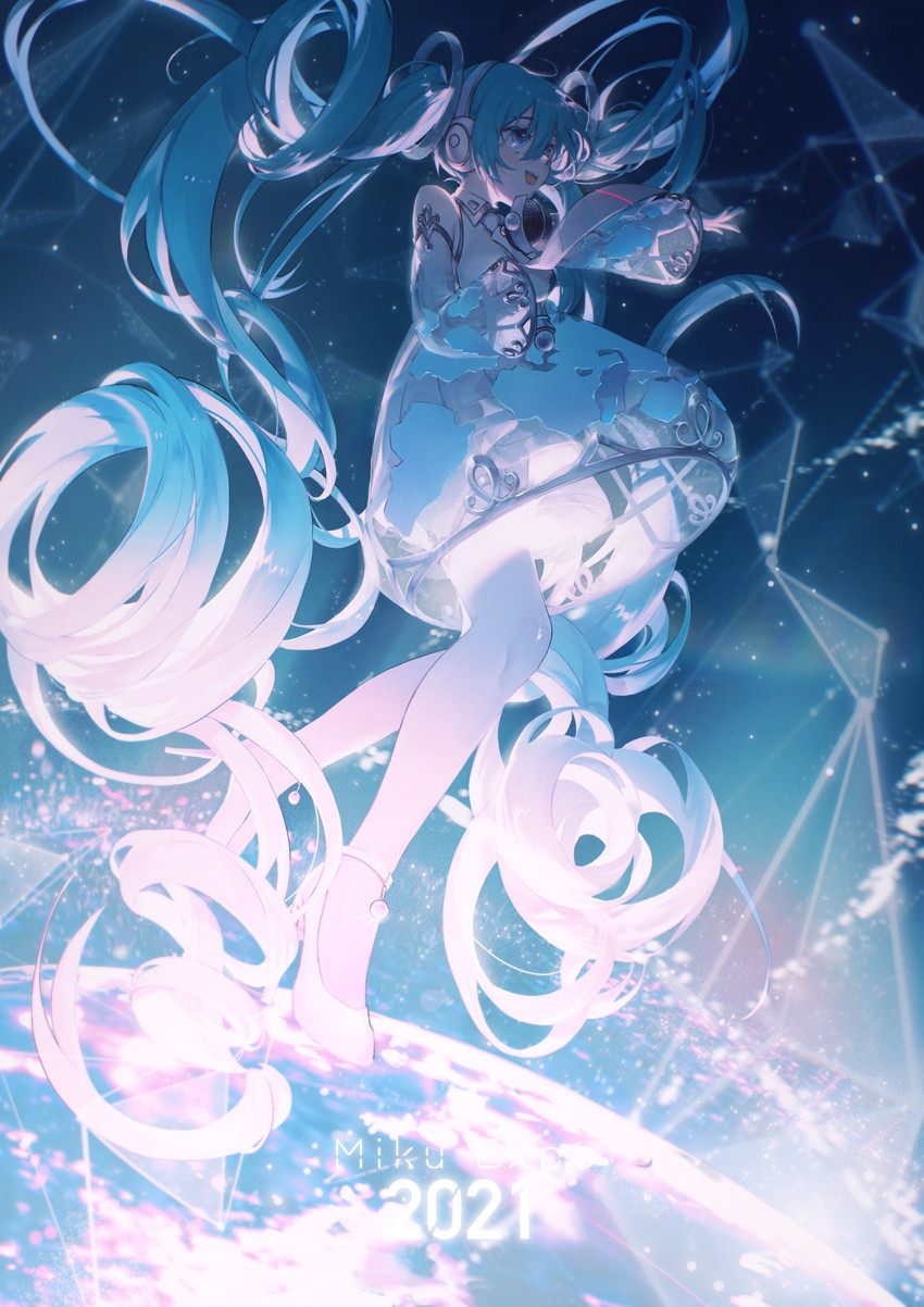 hatsune miku (vocaloid and 1 more) drawn by konya_karasue
