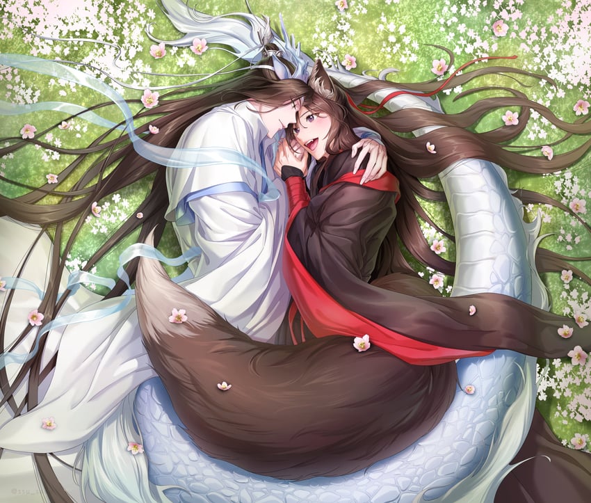 wei wuxian and lan wangji (modao zushi) drawn by ssu_saeu