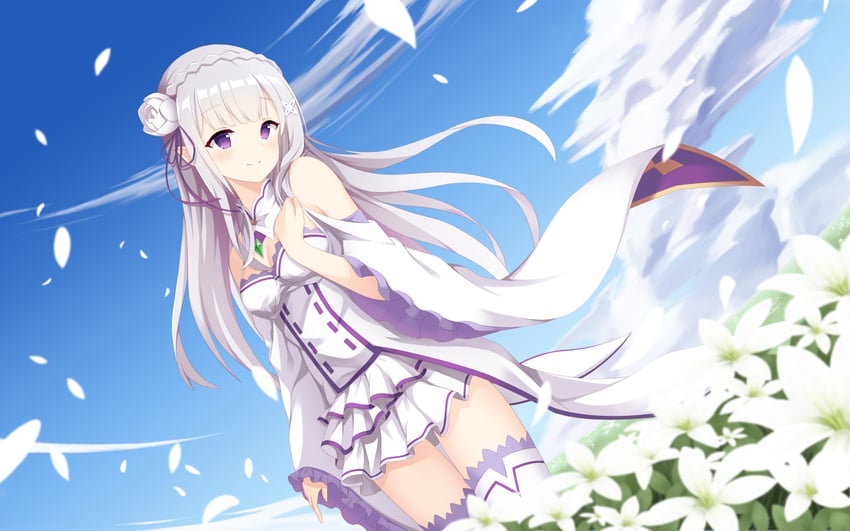 emilia (re:zero kara hajimeru isekai seikatsu) drawn by yasuharasora