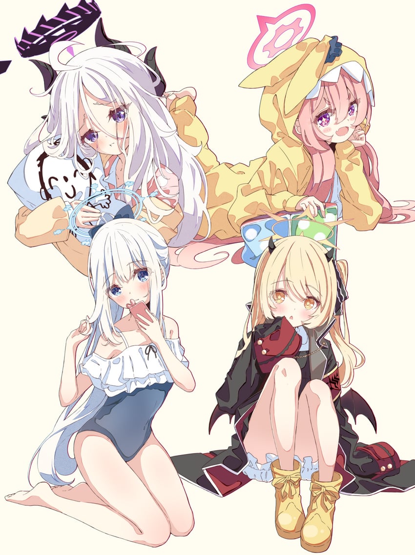 sensei, doodle sensei, hina, miyako, ibuki, and 1 more (blue archive) drawn by kanikama_acedia