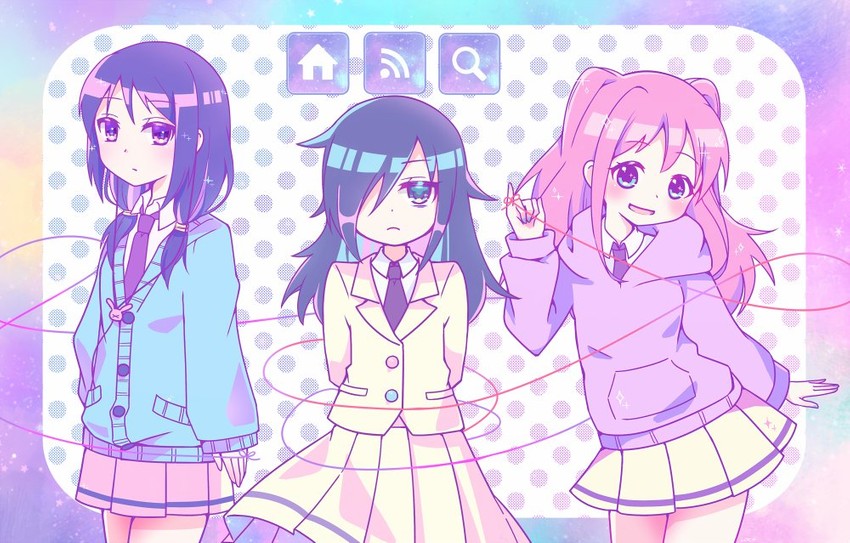 kuroki tomoko, tamura yuri, and nemoto hina (watashi ga motenai no wa dou kangaetemo omaera ga warui!) drawn by usanote_shiro