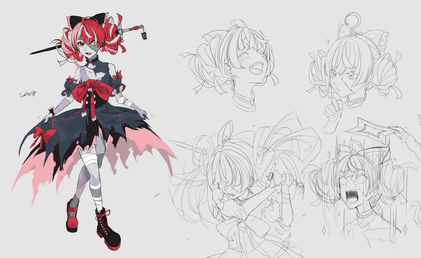 amane kanata, kureiji ollie, and udin (hololive and 1 more) drawn by t-one