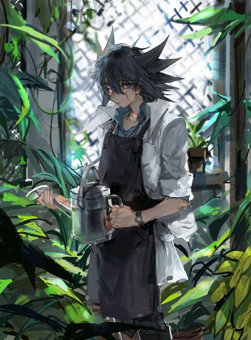 fudo yusei (yu-gi-oh! and 1 more) drawn by momentcorefly