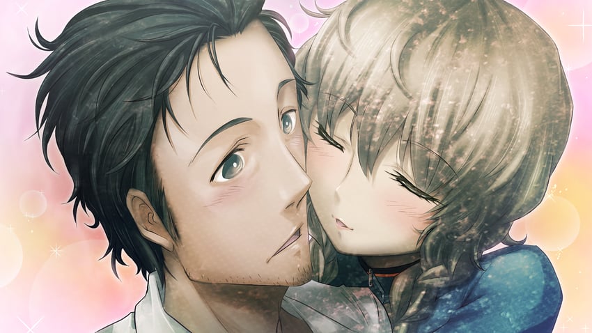 okabe rintarou and amane suzuha (steins;gate and 1 more) drawn by huke