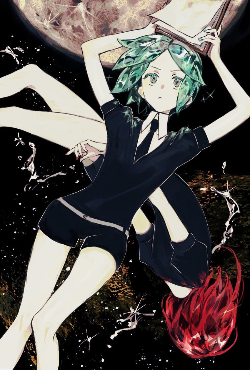 phosphophyllite and cinnabar (houseki no kuni) drawn by kozukue_(estsuk)