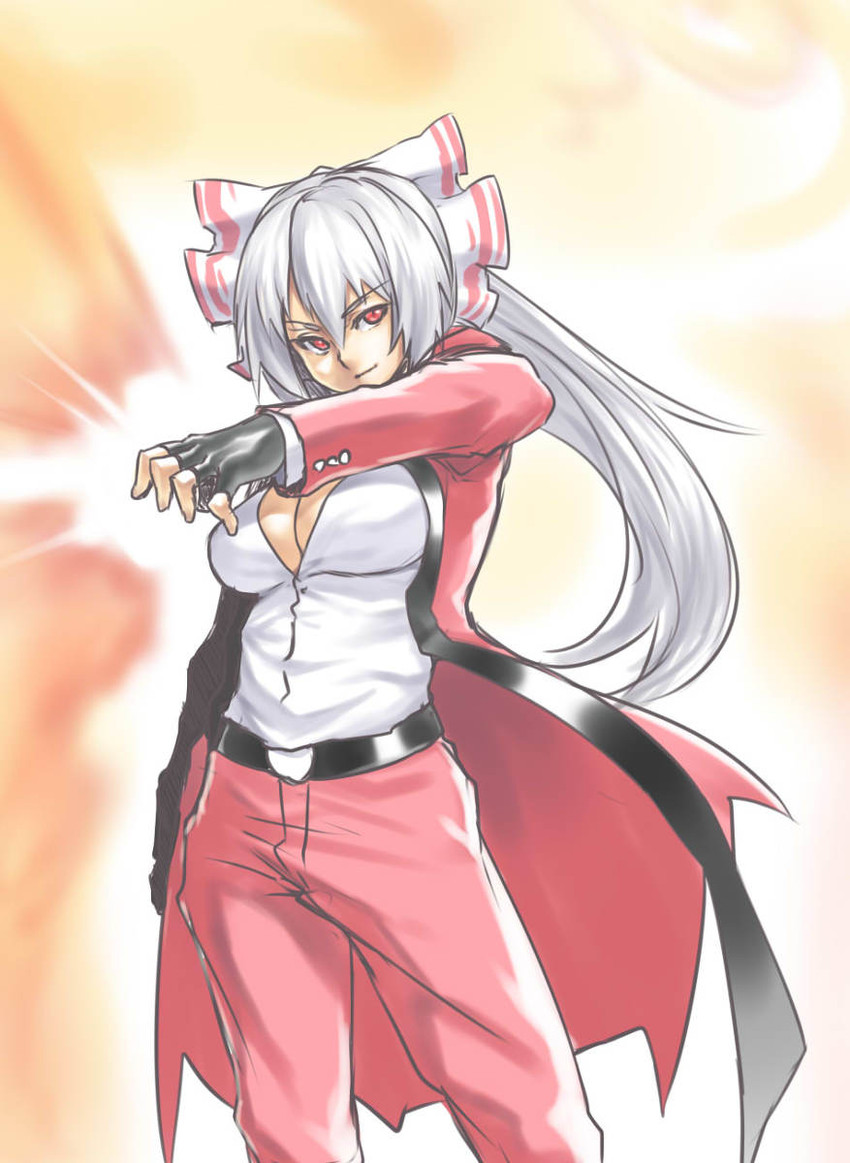 fujiwara no mokou and rugal bernstein (touhou and 1 more) drawn by houtengeki