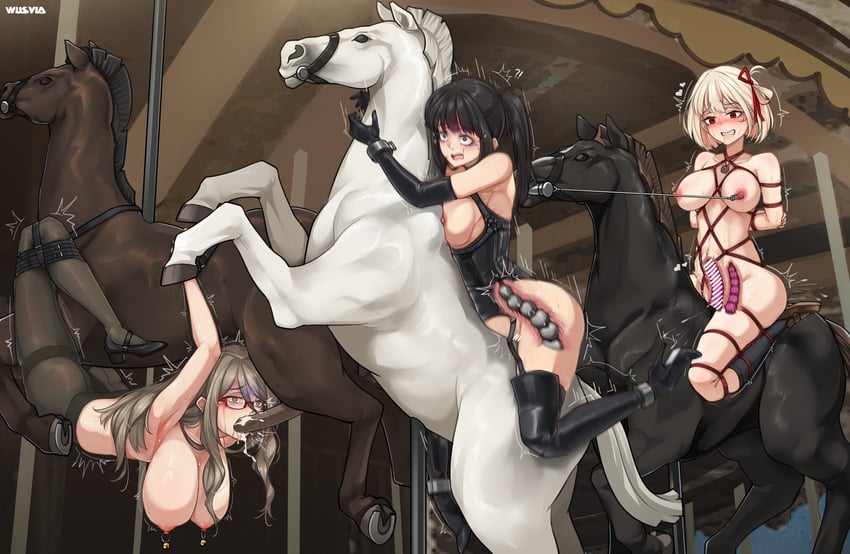 nishikigi chisato, inoue takina, and nakahara mizuki (lycoris recoil) drawn by yaya_(17201490)