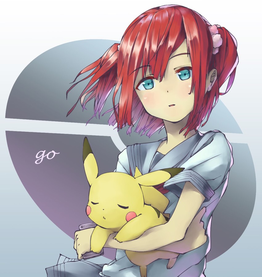 pikachu and kurosawa ruby (pokemon and 3 more) drawn by okarin_(tennisofoka)
