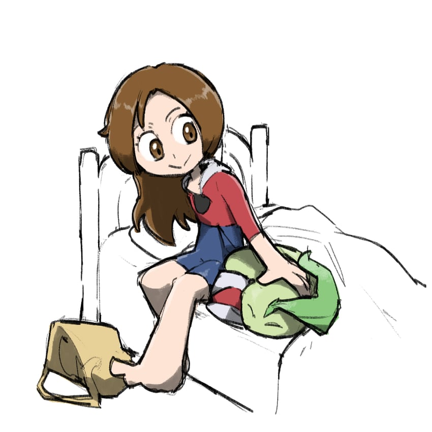 lyra and chikorita (pokemon and 1 more) drawn by blacknirrow