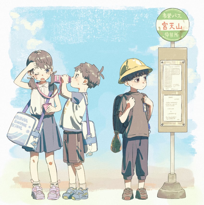 orimotou hajime, nikaido yuuji, and orimotou natsuki (original) drawn by mi_(pic52pic)