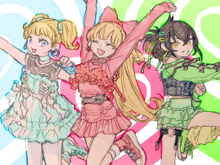 jougasaki rika, matoba risa, and mary cochran (idolmaster and 2 more) drawn by gacho_p
