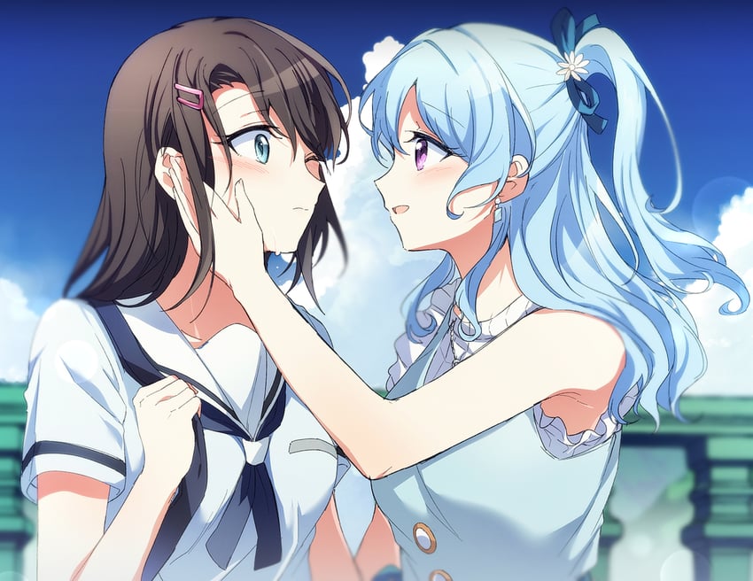okusawa misaki and matsubara kanon (bang dream!) drawn by opi
