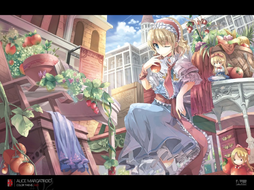 alice margatroid, shanghai doll, and hourai doll (touhou) drawn by fruit_punch