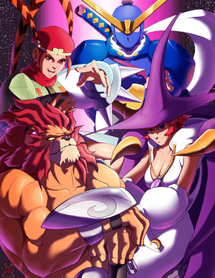 tabasa, leo, tao, and mukuro (warzard) drawn by pltnm_ghost