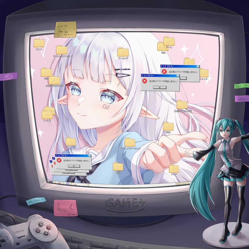 hatsune miku (original and 5 more) drawn by alllisso