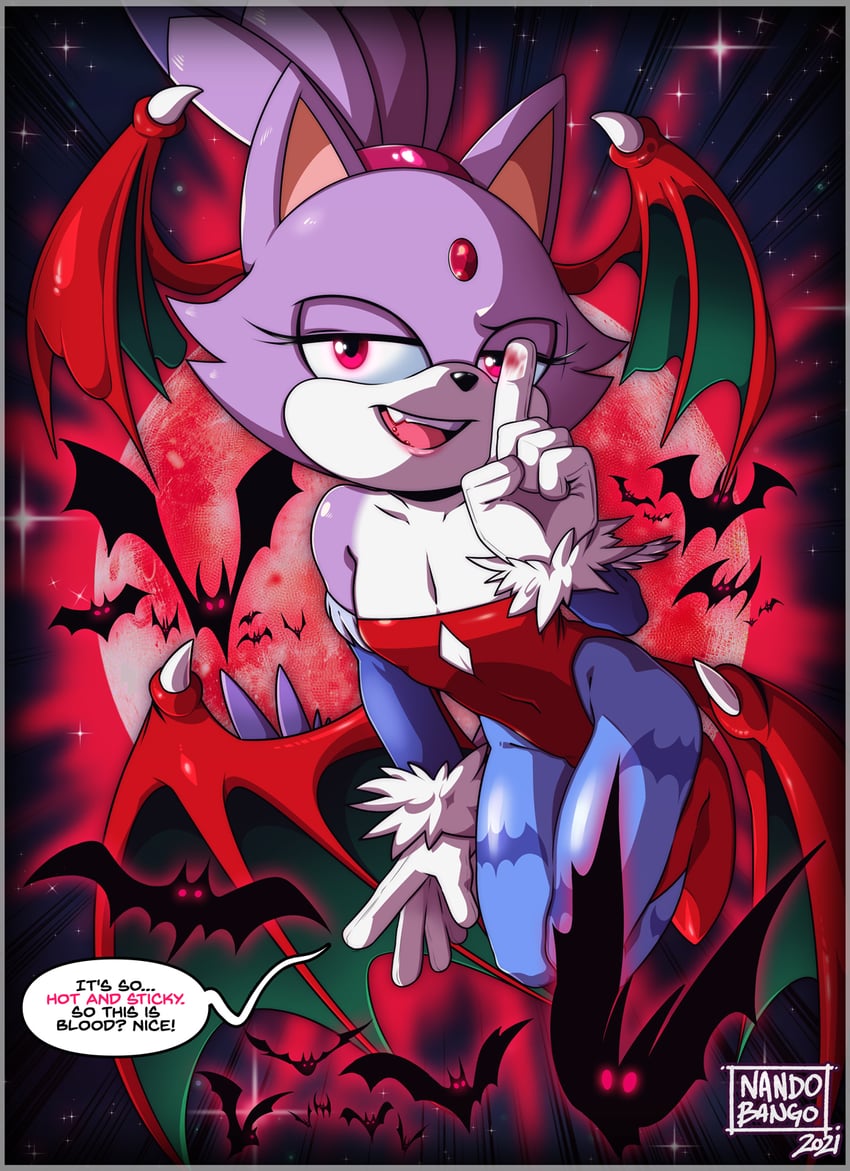 lilith and blaze the cat (sonic and 1 more) drawn by nandobango