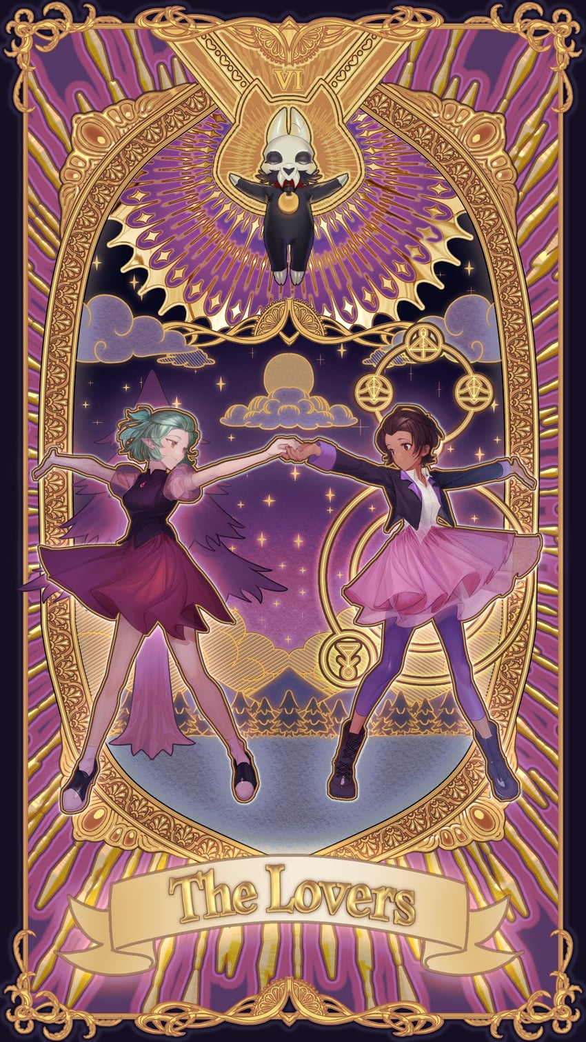 luz noceda, amity blight, and king clawthorne (the owl house) drawn by yushokupan
