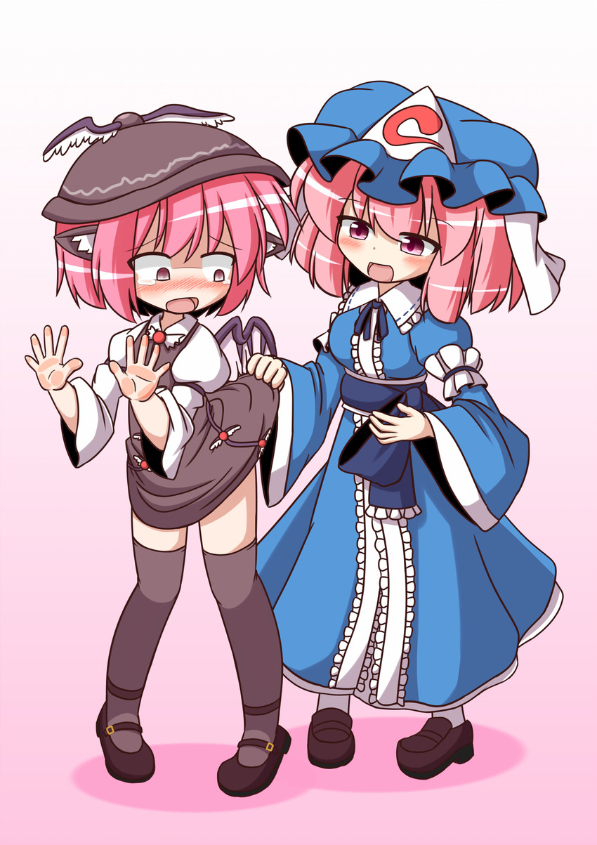 saigyouji yuyuko and mystia lorelei (touhou) drawn by damiwi