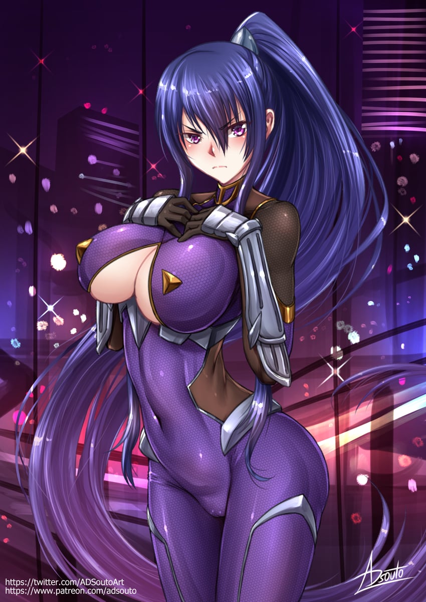 akiyama rinko (taimanin and 1 more) drawn by adsouto