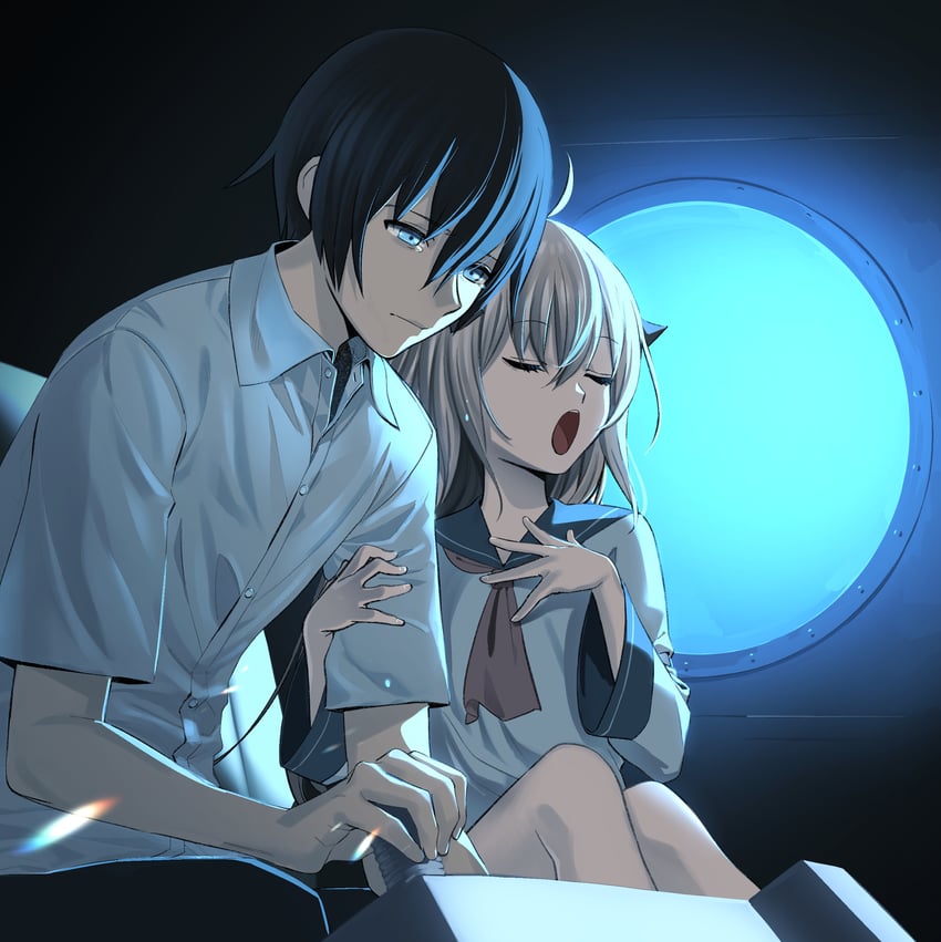 atri and ikaruga natsuki (atri-my dear moments-) drawn by rasupekuto