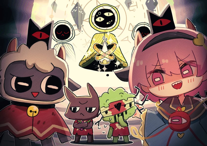 komeiji satori, the lamb, red crown, the one who waits, narinder, and 1 more (touhou and 1 more) drawn by kutabiretainu
