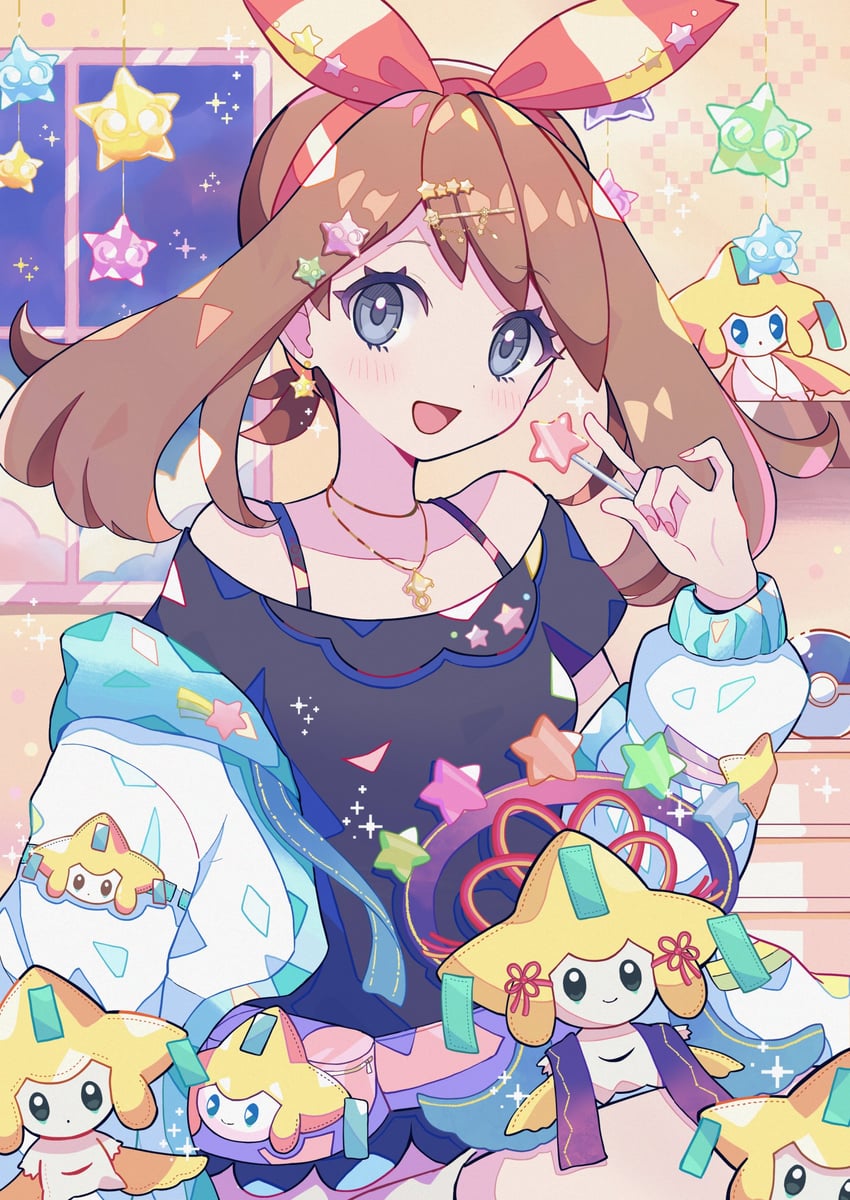 may and jirachi (pokemon and 1 more) drawn by haru_(haruxxe)