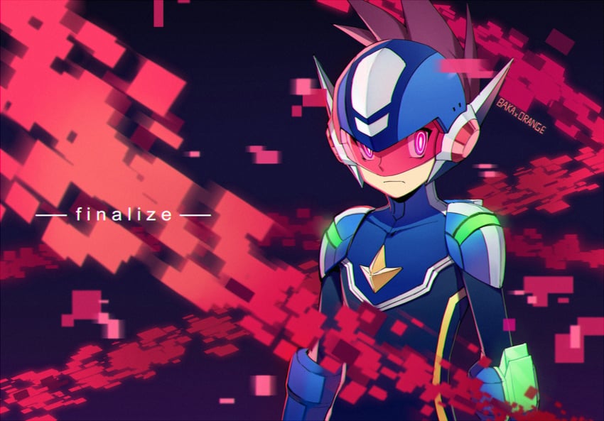 geo stelar and star force mega man (mega man and 2 more) drawn by modela_(baka_x_orange)
