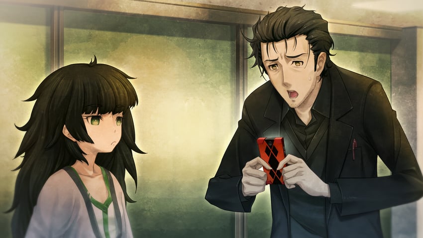 okabe rintarou and hiyajou maho (steins;gate and 1 more) drawn by huke