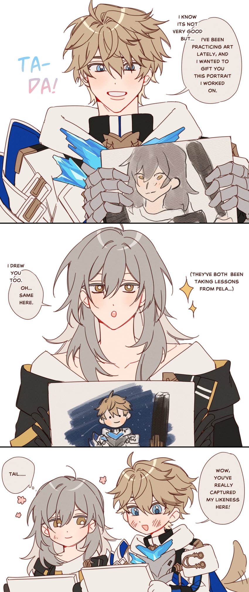 trailblazer, stelle, and gepard landau (honkai and 1 more) drawn by majunjuu