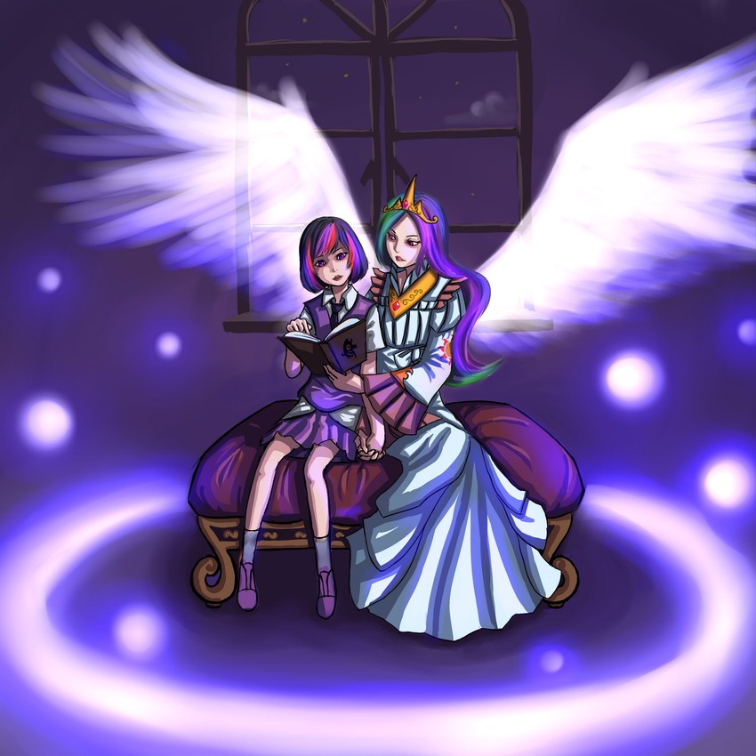 twilight sparkle and princess celestia (my little pony and 1 more) drawn by ninjaham
