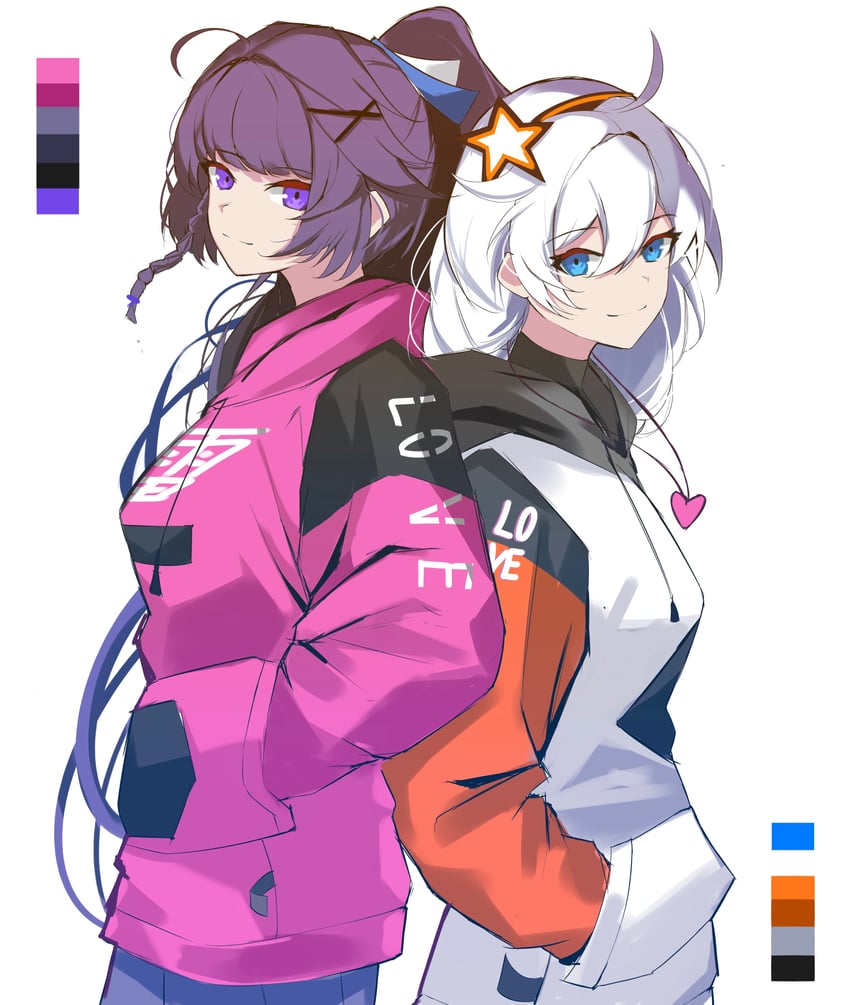 kiana kaslana and raiden mei (honkai and 1 more) drawn by sparks_summer