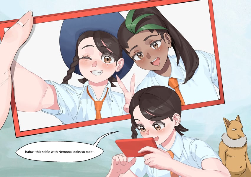 juliana, nemona, and hypno (pokemon and 1 more) drawn by wjs07