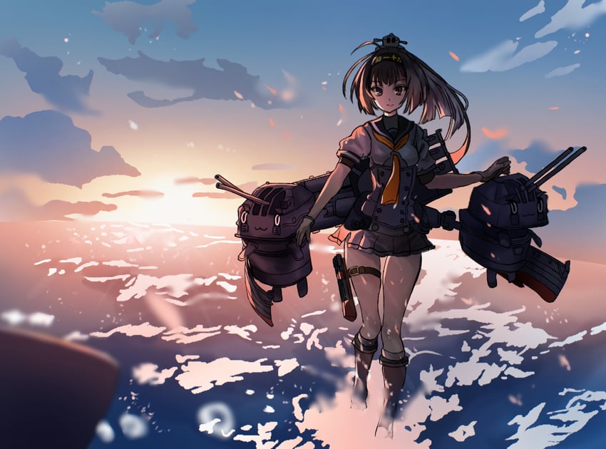 akizuki and chou-10cm-hou-chan (kantai collection) drawn by sakana_u_u